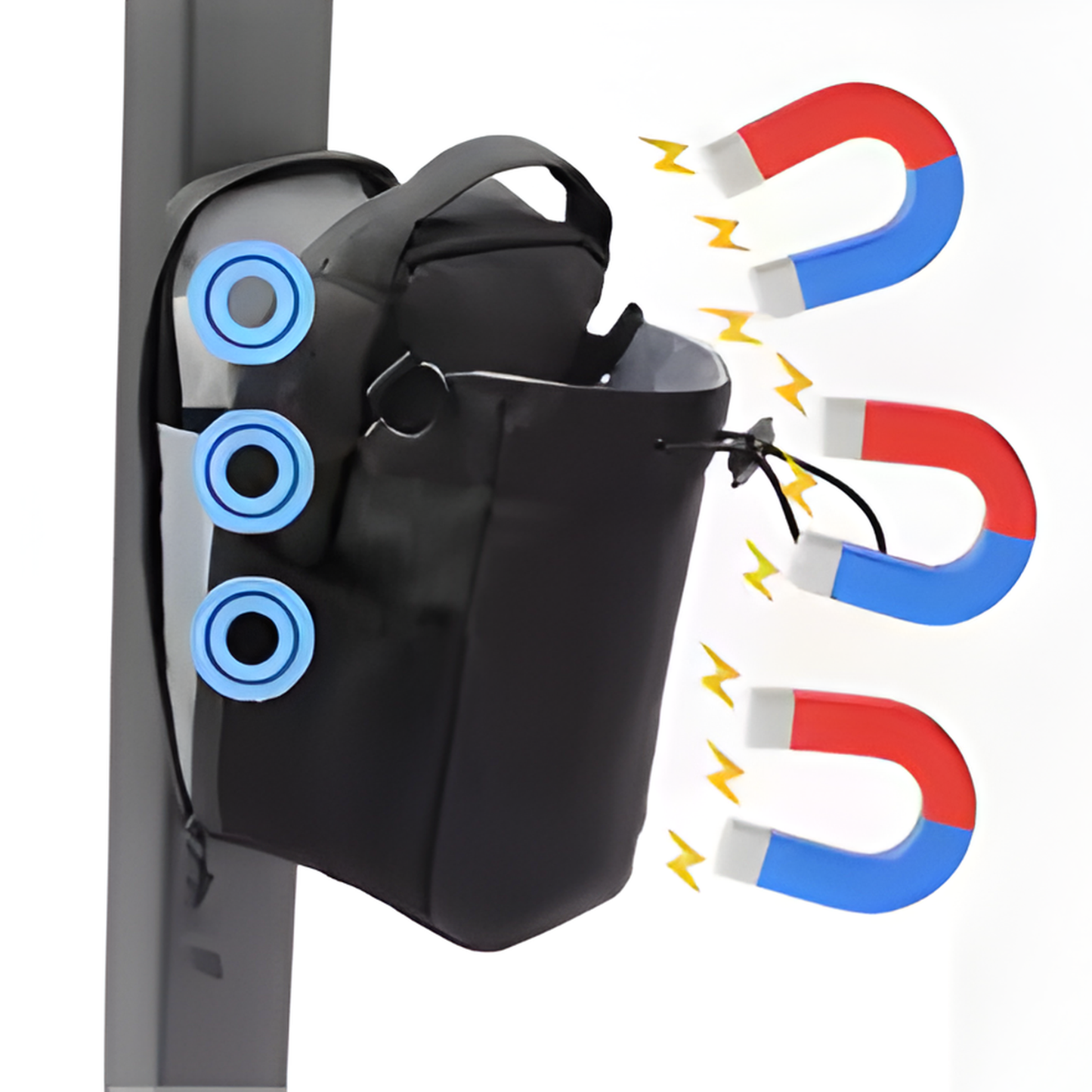 Bolsa de Gimnasio Magnética – Organizador con Porta Botella y Bolsillo para Teléfono