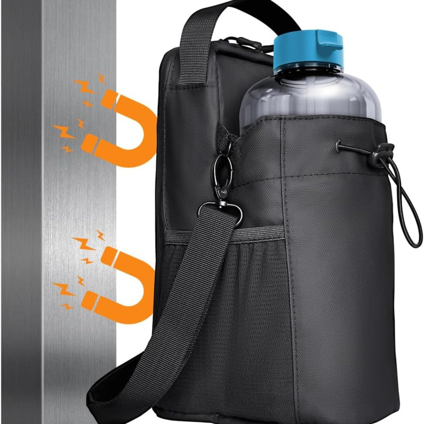Bolsa de Gimnasio Magnética – Organizador con Porta Botella y Bolsillo para Teléfono